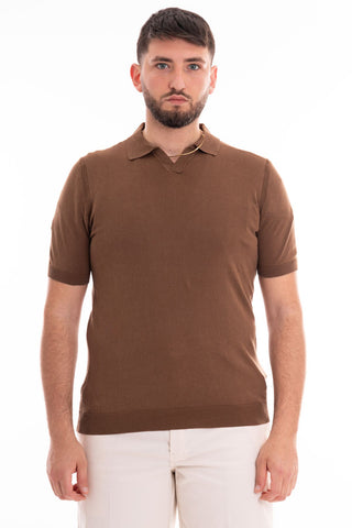 MARKUP SHORT SLEEVE DERBY POLO SHIRT IN DYED LINEN MK690016 TBC