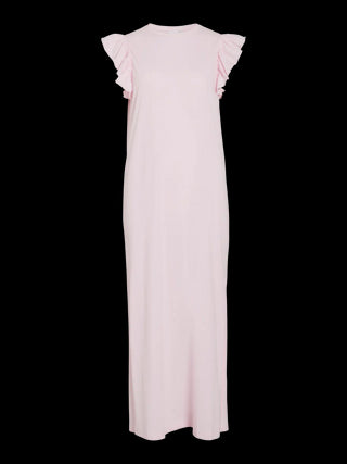 VILA SUMMER VESTITO LUNGO CON SPACCO E MANICHE CON VOLANT DONNA 14111868 BRA