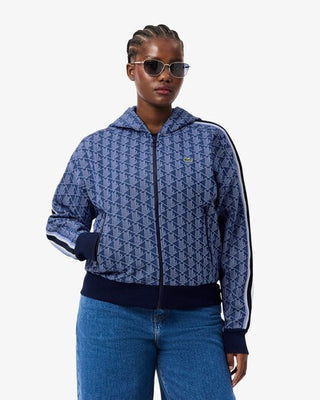 LACOSTE FELPA LACOSTE CON CAPPUCCIO IN JACQUARD CON MONOGRAMMA SF7606 AIT