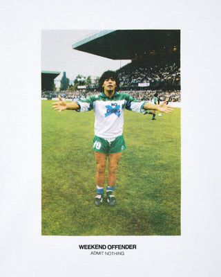 WEEKEND OFFENDER T-SHIRT MARADONA WEKENDOFFENDER PT1B32 EL DIEZ WHT