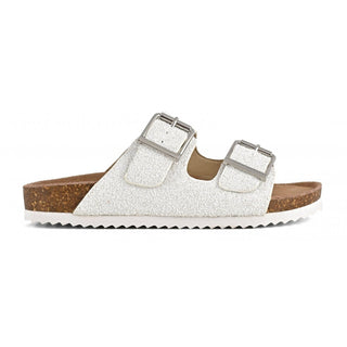 COLORS OF CALIFORNIA GLITTERED SANDAL WITH METAL BUCKLE BIO35 WHI