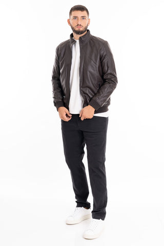 MARKUP GIUBBOTTO IN PELLE CON ZIP MK24005 NER