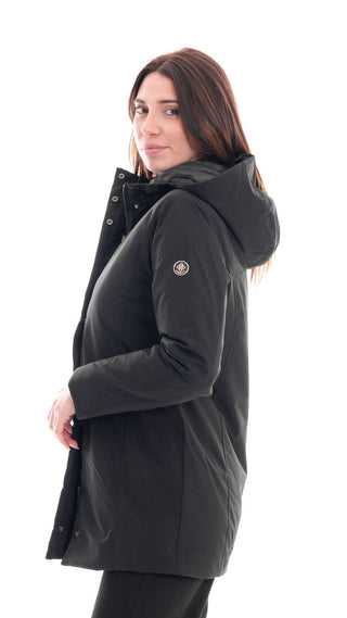 MARKUP GUBBOTTO IN TESSUTO TECNICO CON CAPPUCCIO DONNA MW24008 NER