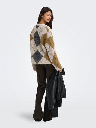 ONLY MAGLIONE NOEME IN MAGLIA A QUADRI 15378140 OTM