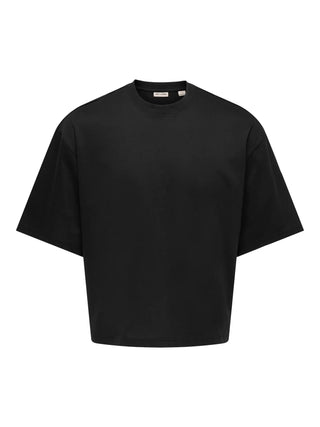 ONLY&SONS FRED T-SHIRT OVERSIZE CROP 22036100 BLK