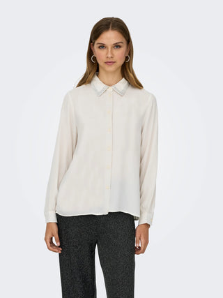 JACQUELINE DE YONG YAYA CAMICIA CON DETTAGLI ARGENTO SUL COLLETTO 15336885 CLD