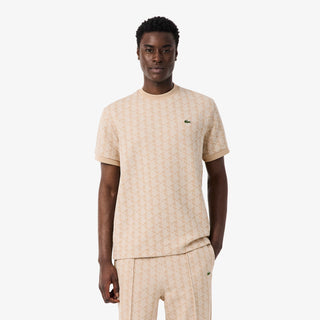 LACOSTE T-SHIRT SLIM FIT CON MONOGRAMMA JACQUARD UOMO TH1197 8GI