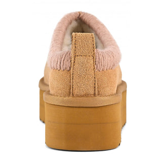 COLORS OF CALIFORNIA EGGY PLATFORM STITCHING BOOT WOMEN YWPLA13 TAN