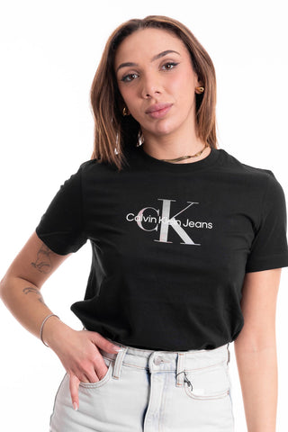 CALVIN KLEIN JEANS T-SHIRT DIFFUSED MONOLOGUE REGUALR WOMEN J223264 BEH
