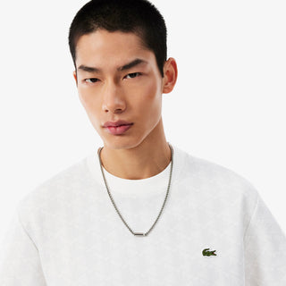 LACOSTE T-SHIRT SLIM FIT CON MONOGRAMMA JACQUARD UOMO TH1197 4IW
