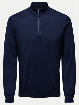 ONLY&SONS WYLER MAGLIONE A COLLO ALTO CON MEZZA ZIP UOMO 22021264 DKN