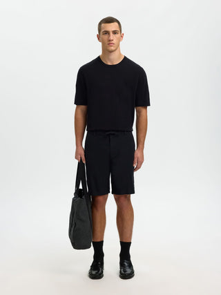 SELECTED HOMME BRODY BERMUDA IN LINO REGULAR 16087638 BLK