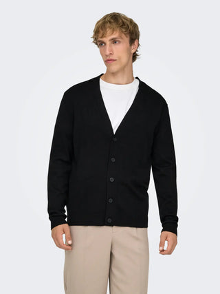 ONLY&SONS WYLER CARDIGAN IN MAGLIA UOMO 22033757 BLK