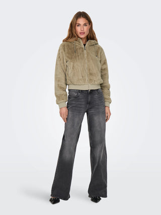 ONLY GIUBBOTTO VENICE IN PILE CON CAPPUCCIO  E ZIP DONNA (CHOCOLATE TORTE) 15322127 TCA