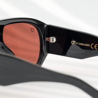 OS SUNGLASSES VENICE SUNGLASSES BLACK RED LENS OS2052-C02
