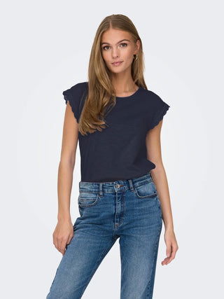 JACQUELINE DE YONG SALVA T-SHIRT GIROMANICA CON RICAMO DONNA 15318217 SKC