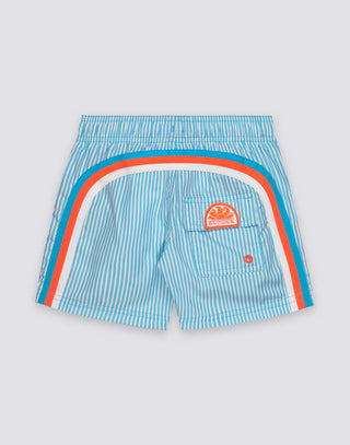 SUNDEK BOXER MARE A RIGHE CON TASCHINO E ARCOBALENO SUL RETRO JR B504BDRT3JI A61JI