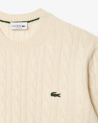 LACOSTE MAGLIONE LACOSTE GIROCOLLO A TRECCE IN LANA CARDATA AH2924 XFJ