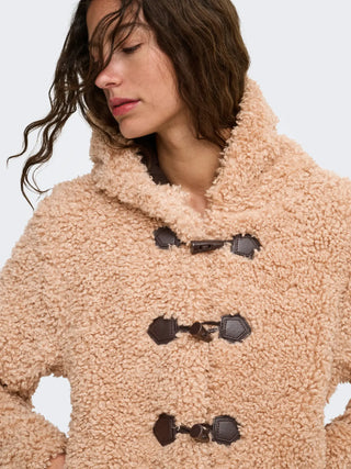 ONLY GIUBBOTTO EIRA CON EFFETTO TEDDY DUFFLE E CAPPUCCIO 15373881 CSD
