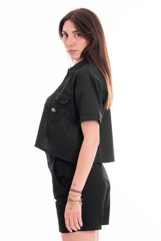 DICKIES WOMEN'S WORK CROPPED SHORT SLEEVES SHIRT DK0A4YSXBLK1