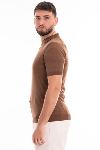 MARKUP SHORT SLEEVE DERBY POLO SHIRT IN DYED LINEN MK690016 TBC