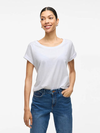 VILA DREAMERS WOMEN'S COTTON T-SHIRT (col:optical snow) 14083083 OLS