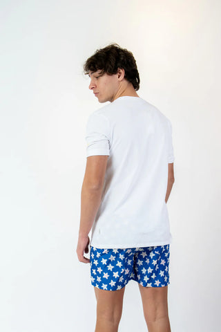 LORD PARTENOPEI T-SHIRT CON TASCHINO FANTASIA STELLA MARINA TM26-STAR BIA