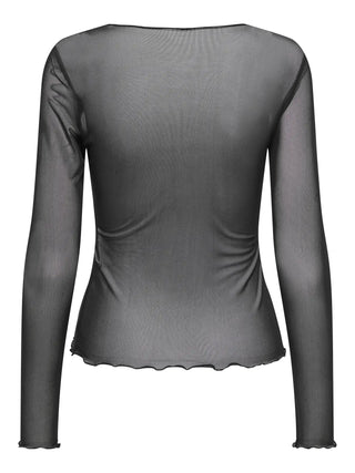 JACQUELINE DE YONG ELSA T-SHIRT IN RETE DONNA 15354045 BLK