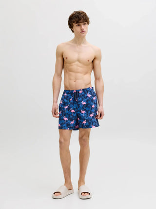 JACK&JONES MAUI VIBES BOXER MARE A FANTASIA CON FENICOTTERO 12291426 NVB