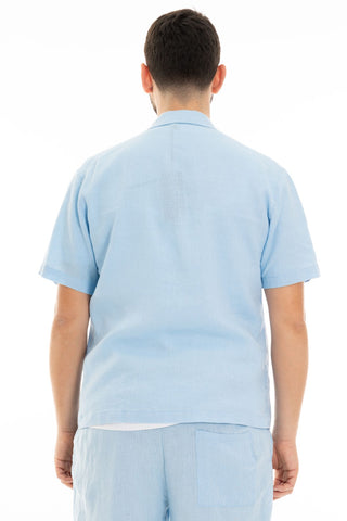 FIFTIETH SHORT SLEEVE LINEN SHIRT 100 AZZ