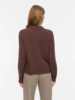 VILA VIRIL L/S POLO PULLOVER CON COLLETTO A 3 BOTTONI 14115283 CFB