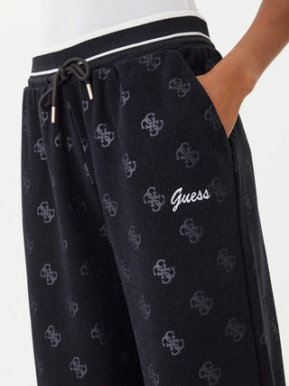 GUESS PANTALONE DI TUTA PAULINA A GAMBA LARGA DONNA V5BB00K1902 JBLK