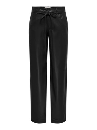 ONLY PANTALONE LARGO IN ECOPELLE GIANNA 15351275 BKP