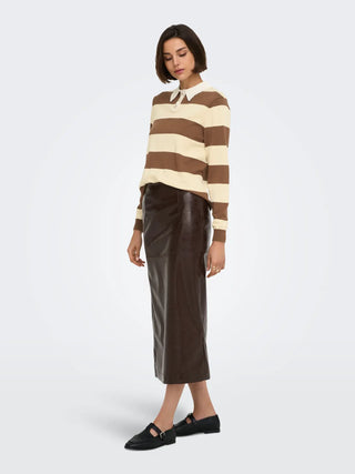JACQUELINE DE YONG MAGLIONE MELANY  A STRISCE CON COLLETTO 15376603 TFE
