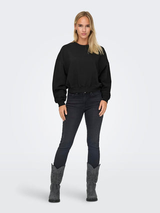ONLY BELLA LONG SLEEVE CREW NECK SWEATER WOMEN 15326718 BLK