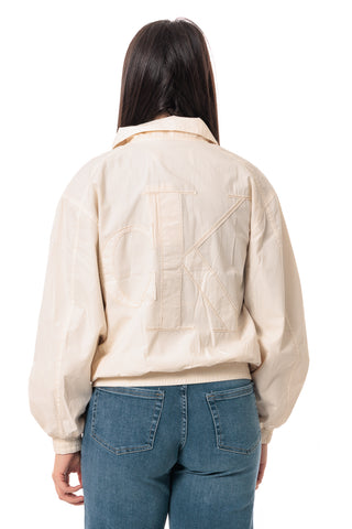 CALVIN KLEIN JEANS FELPA APPLIQUE CON LOGO CK DONNA J225502 AEA