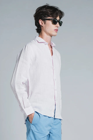 IMPURE CAMICIA CON COLLETTO FRANCESE UOMO 100% LINO RILEY LINC75