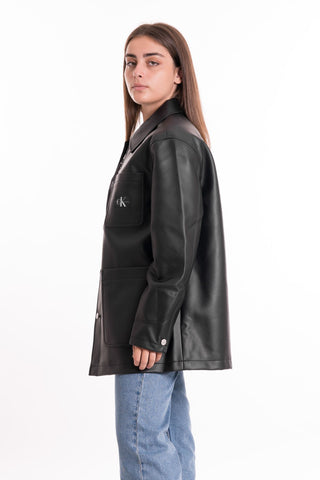 CALVIN KLEIN JEANS W FAUX LEATHER UTILITY JACKET J221592