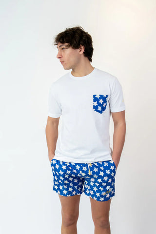 LORD PARTENOPEI T-SHIRT CON TASCHINO FANTASIA STELLA MARINA TM26-STAR BIA