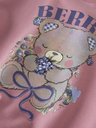 NAME IT FELPA FONALA CON DISEGNO DI ORSO E SCRITTA (BERRY) 13260232 LIL