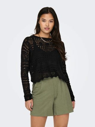 JACQUELINE DE YONG SUN LAY PULLOVER IN CROCHET 15287384 BLK