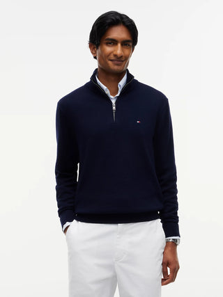 TOMMY HILFIGER PIMA ORG MAGLIONE CON ZIP MW28049 DW5