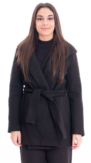 MARKUP WOMEN'S KNITTED FABRIC HOODED COAT MW764620 BLACK