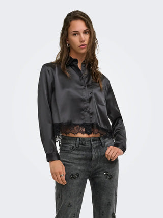ONLY CAMICIA INDONA IN RASO E PIZZO 15380413 BLK