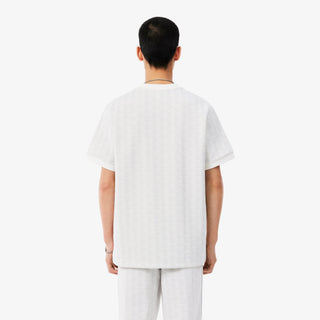 LACOSTE T-SHIRT SLIM FIT CON MONOGRAMMA JACQUARD UOMO TH1197 4IW