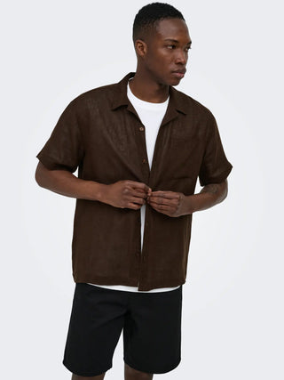 ONLY&SONS LAURENCE CAMICIA IN LINO MANICA CORTA 22036242 CFB