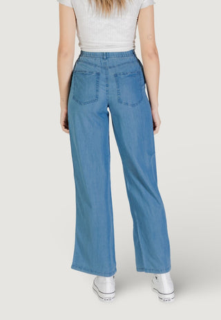 ONLY CHARIS PANTALONE A PALAZZO CON MOLLA IN VITA DONNA (col:medium blue denim) 15337940 MBD