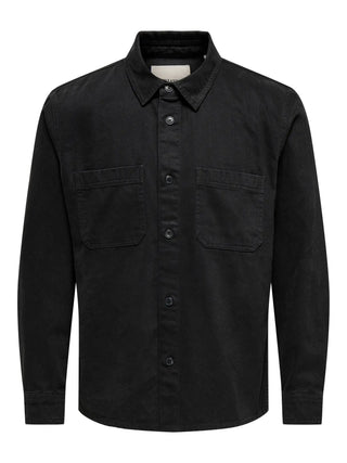 ONLY&SONS TIMES CAMICIA IN COTONE OVER CON TASCHE UOMO 22034293 JBK