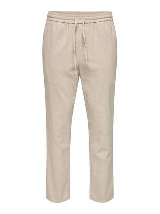ONLY&amp;SONS CROP LINUS LINEN MIXED TROUSERS 22024966 SVL