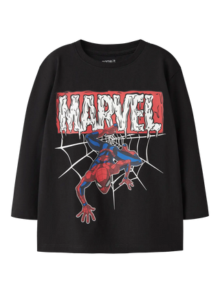 NAME IT MAGLIETTA SPIDERMAN A MANICHE LUNGHE 13259943 BLK